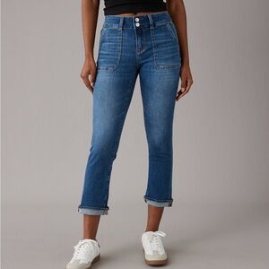 AE Next Level Low-Rise Artist Crop Jean in dark wash size 6 regular